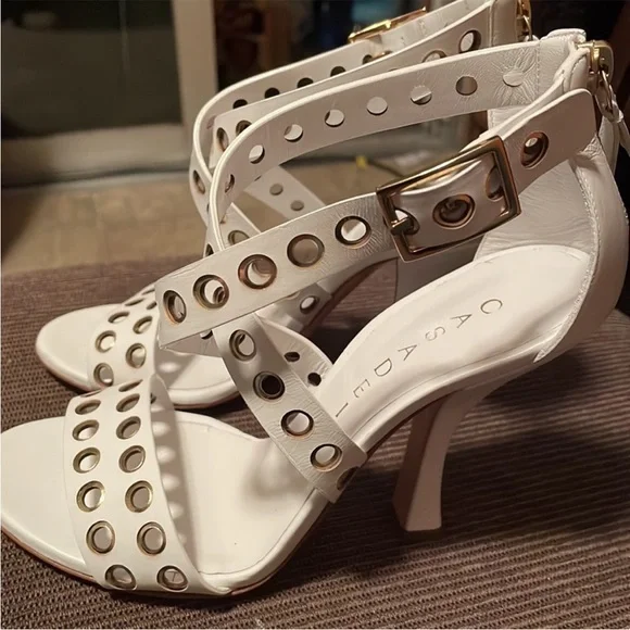 Casadei Italian Leather Studded Stiletto Heels